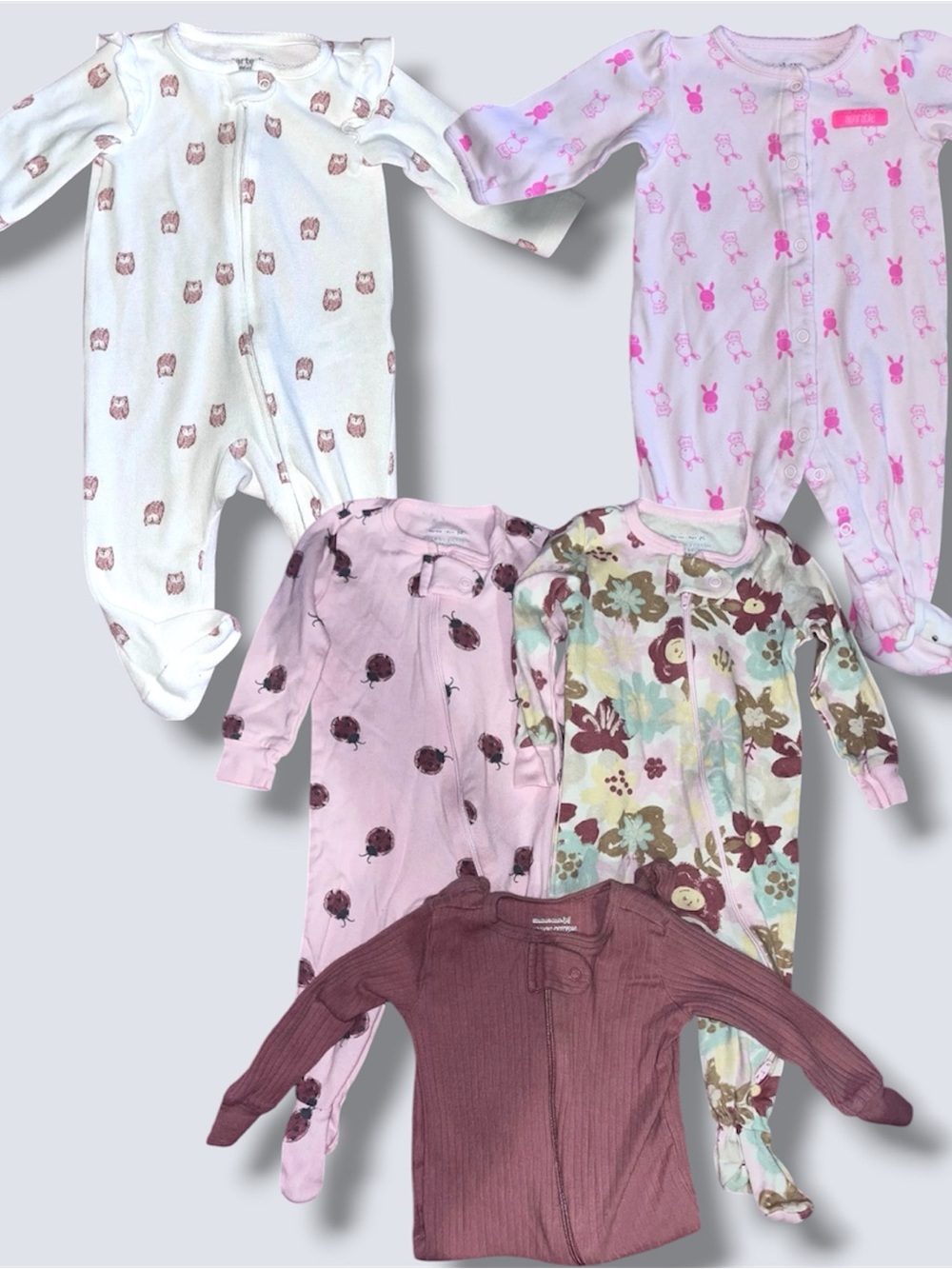 Baby Girl Sleep & Play 5-Piece Bundle (Sizes 3-6M & 6M)